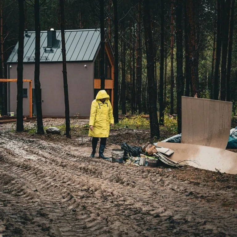 Work around the cabins.