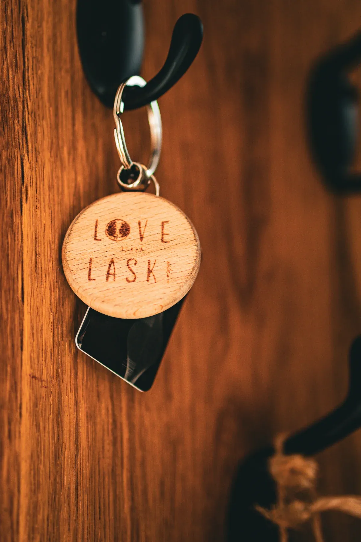 A key with a LoveLaski keyring