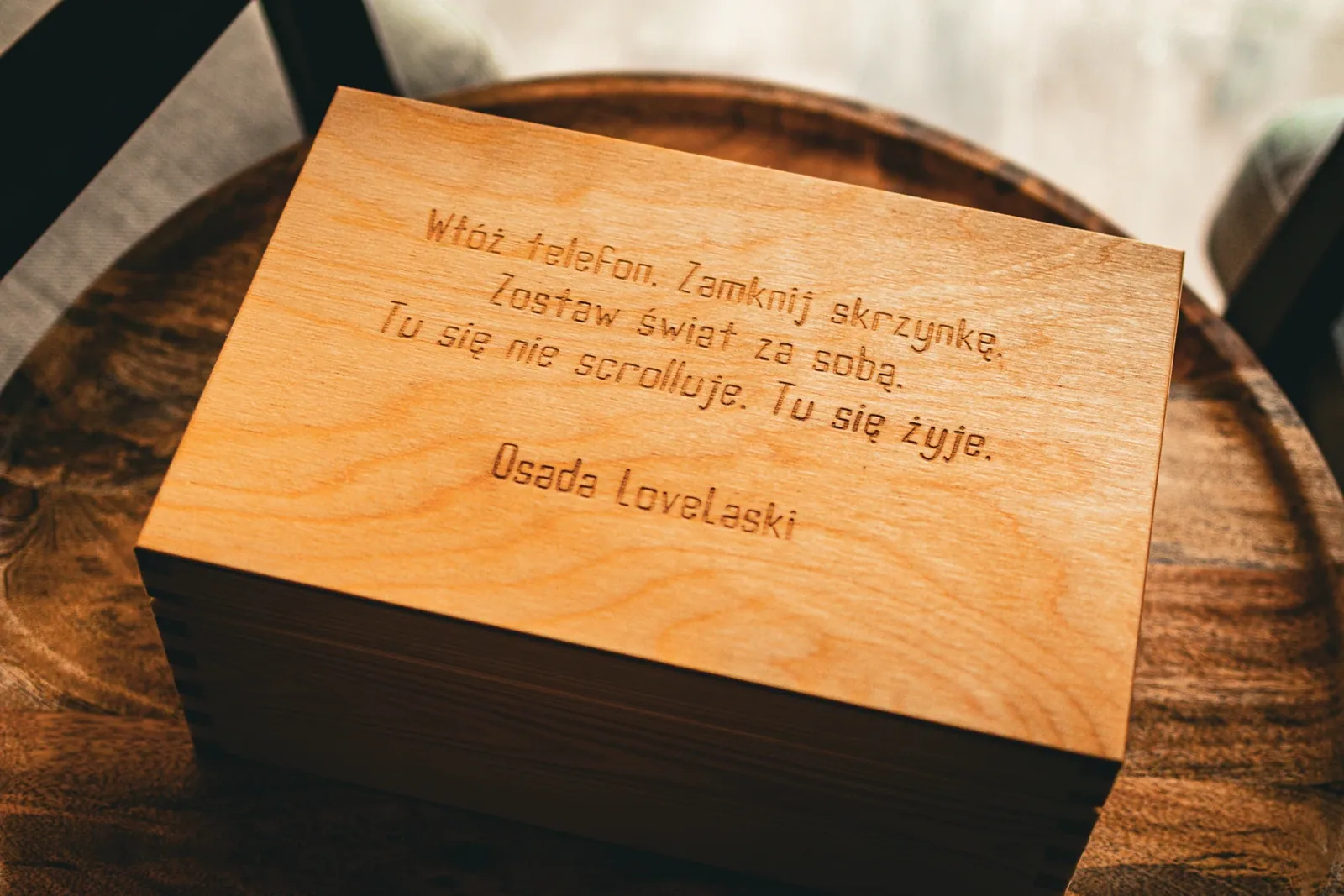 A wooden box with the Osada LoveLaski name