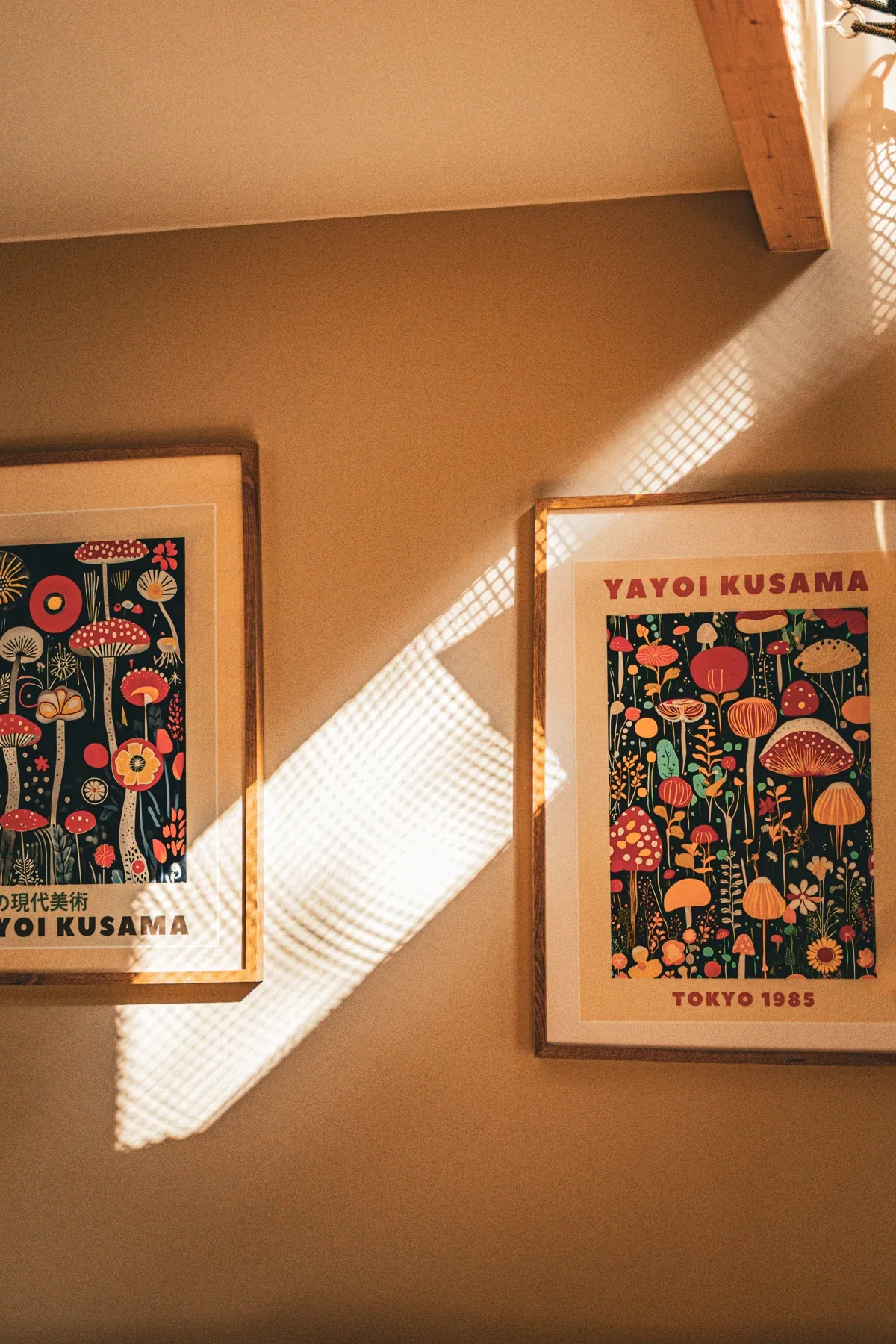 Colourful prints inside the cabin