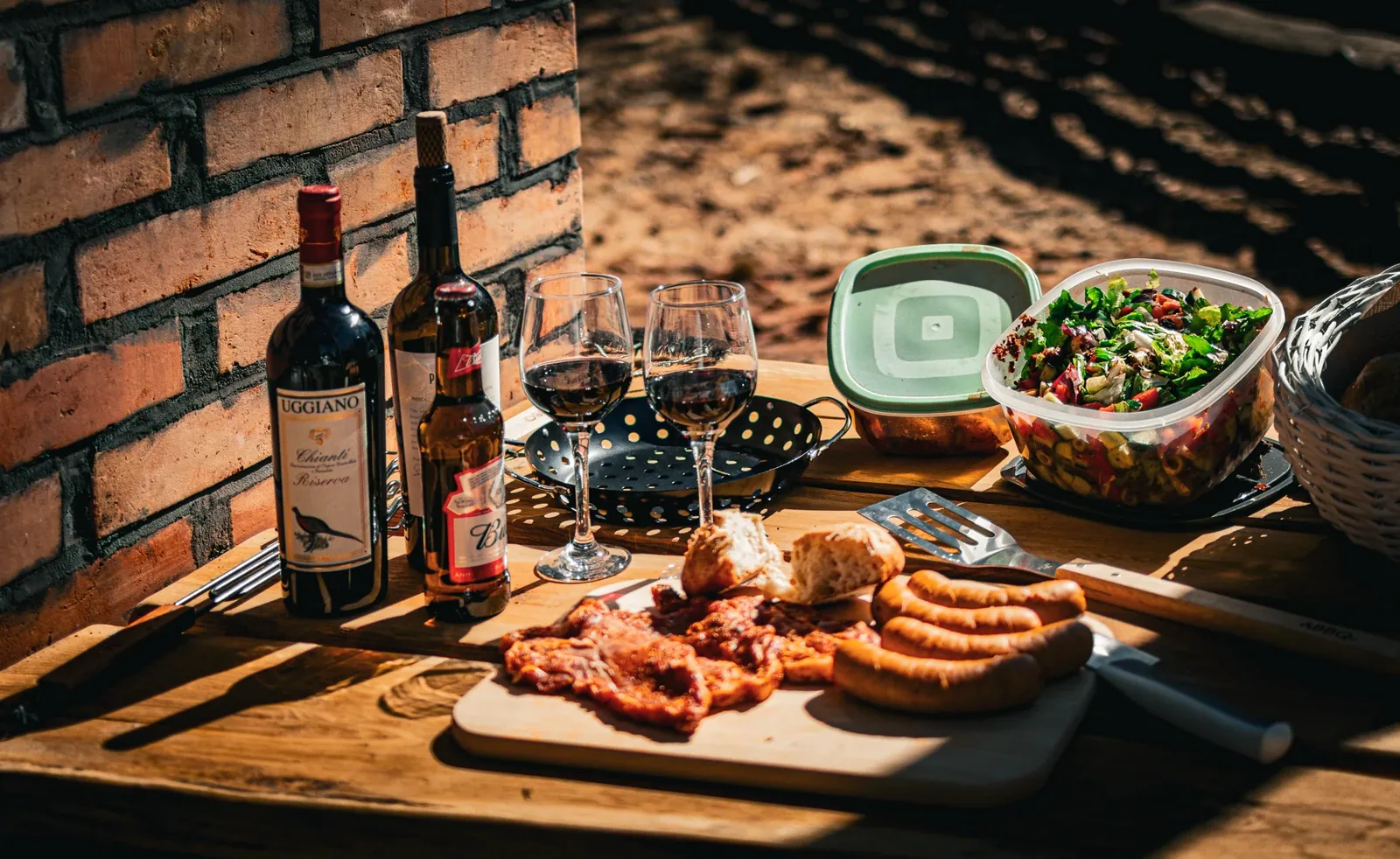 An outdoor meal together
