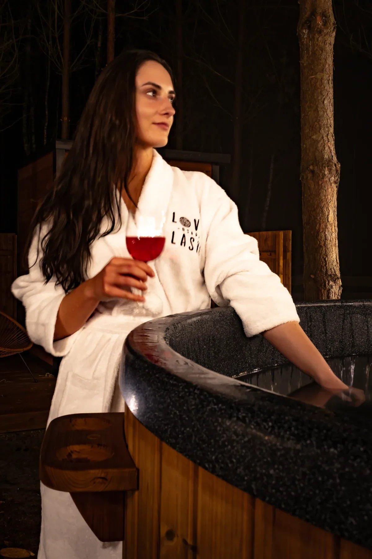An evening beside the hot tub