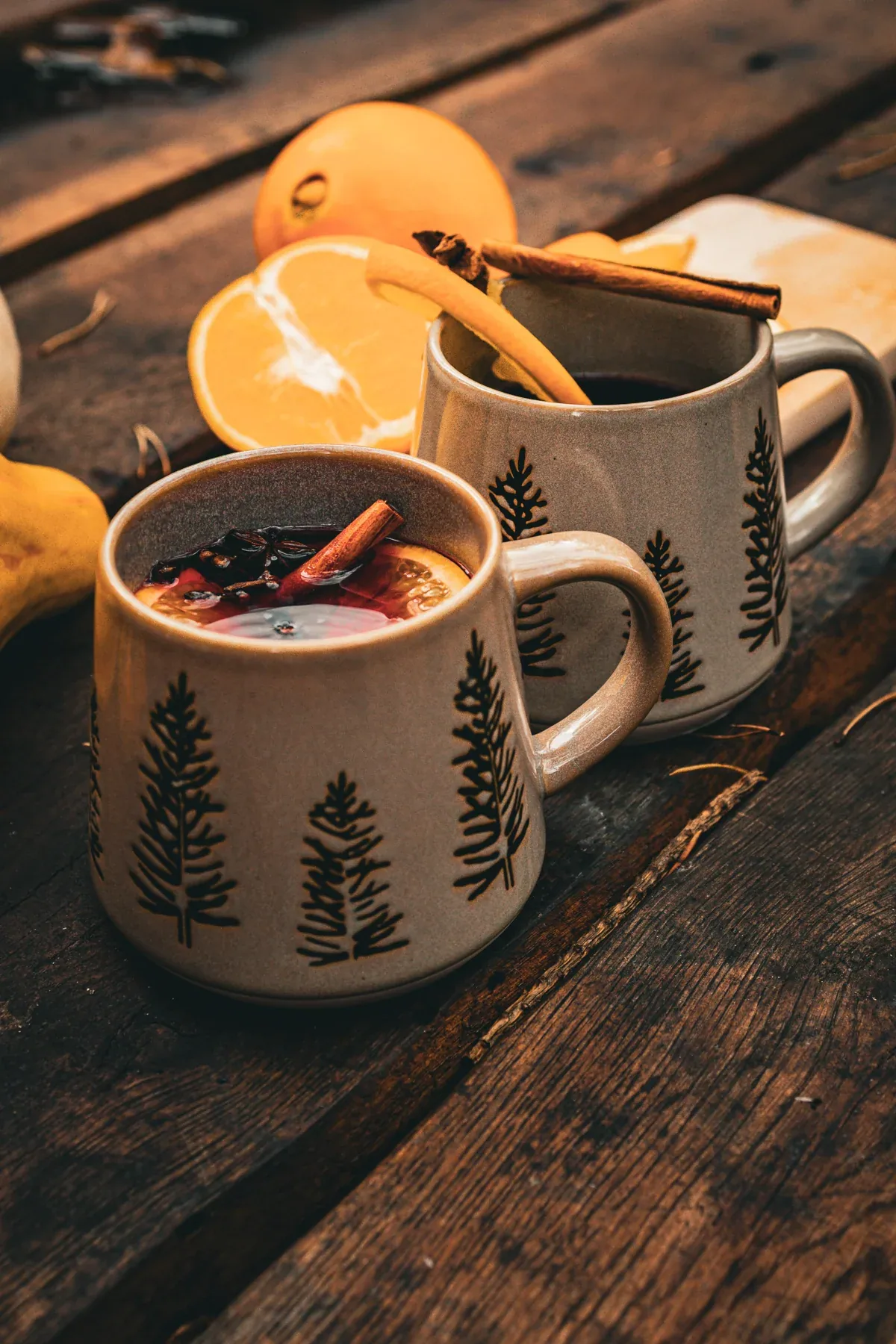 Two mugs of warming tea