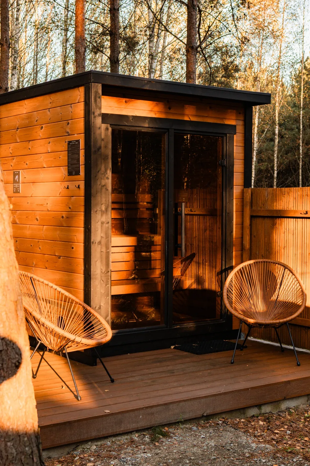 The Finnish sauna among the pines