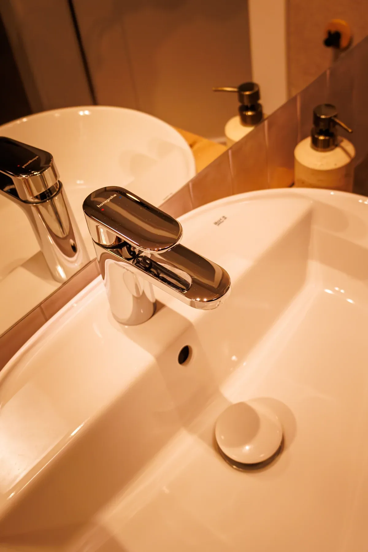 The bathroom basin and fittings