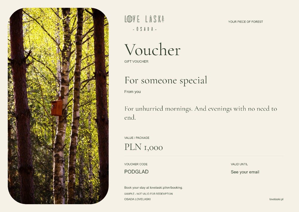 Forest letter voucher design